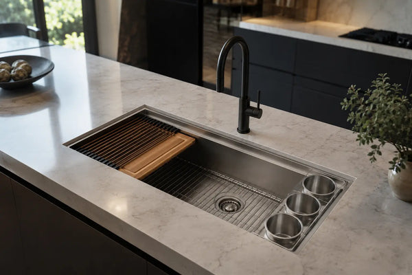45 Inch XXL Workstation Kitchen Sink - TopZero Newport – Sink Depot
