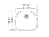 22 inch Stainless Steel Undermount D Shape Single Bowl Kitchen Sink - Classic 21 D - Sink Depot