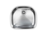 22 inch Stainless Steel Undermount D Shape Single Bowl Kitchen Sink - Classic 21 D - Sink Depot