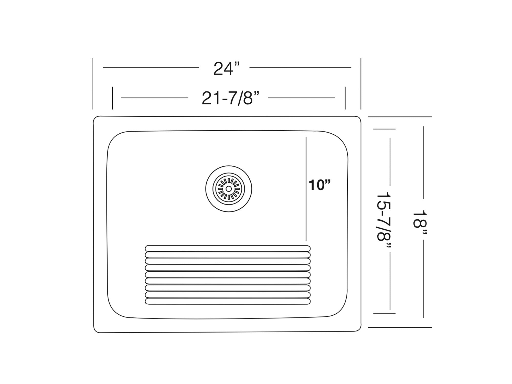 24 inch Stainless Steel Dualmount Single Bowl Utility Laundry Sink - Utility D24 - Sink Depot