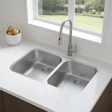 32 inch Stainless Steel Undermount Double 50/50 Bowl Kitchen Sink - Classic 32 50/50