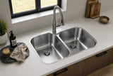 32 Inch Stainless Steel Undermount Kitchen Sink Low Divider 60/40 - Sink Depot Classic 32L