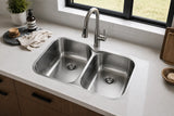 32 Inch Stainless Steel Undermount Kitchen Sink Low Divider 60/40 - Sink Depot Classic 32L