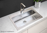 33 Inch Stainless Steel Dual Mount Kitchen Sink Single Bowl - Sink Depot Dual R33