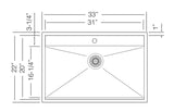 33 inch Stainless Steel Dual mount Large Single Bowl Kitchen Sink - Dual M33