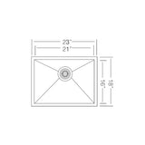 23 Inch Stainless Steel Undermount Kitchen Sink Zero Radius - Sink Depot Zero 23