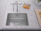 23-1/2 inch Single Bowl Flush Mount Stainless Steel Kitchen Sink - Amsterdam - TZ R550 - Sink Depot
