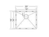 20 inch Stainless Steel Flush Mount Single Bowl Kitchen Sink - Basel TZ RS 457 - Sink Depot