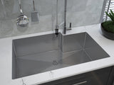 34 inch Flush Mount Large Single Bowl Stainless Steel Kitchen Sink -  Bonn TZ XR815 - Sink Depot