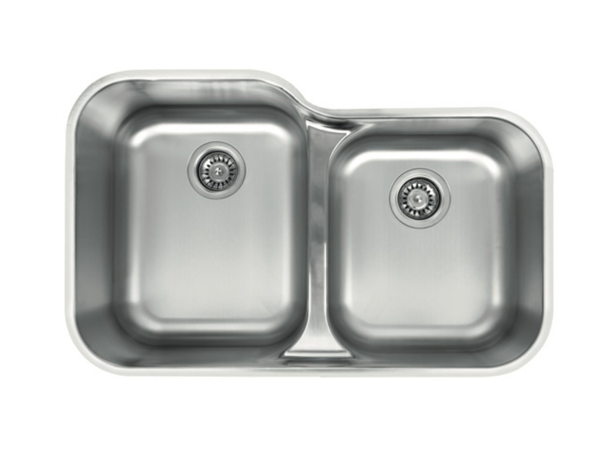 32 inch Stainless Steel Undermount Large Double 60/40 Low Divider Bowl Kitchen Sink - Classic 32L 60/40 - Sink Depot