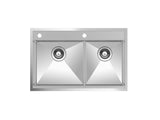 33 inch Stainless Steel Dualmount Large Double 60/40 Bowl Kitchen Sink - Dual L33 60/40 - Sink Depot