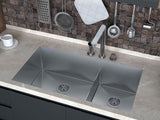 33 inch Flush Mount Double Bowl Stainless Steel Kitchen Sink - Florence TZ Z458 64 - Sink Depot