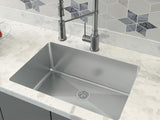 26 inch Flush Mount Single Bowl Stainless Steel Sink - Geneva TZ C608 - Sink Depot