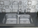 32 inch Flush Mount 1-3/4 Bowl Stainless Steel Kitchen Sink - Monaco TZ L375.64 - Sink Depot