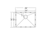 26 inch Flush Mount Single Bowl Stainless Steel Kitchen Sink - Oxford TZ Z609 - Sink Depot