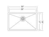 31 inch Stainless Steel Undermount Large Single Bowl kitchen Sink - Pro 31 - Sink Depot