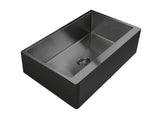 33 inch Stainless Steel Farmhouse Single Bowl Matte Black Kitchen Sink - Apron 33 Black - Sink Depot