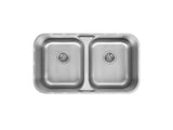 32 inch Flush Mount Medium Equal Double Bowl Stainless Steel Kitchen Sink - Venice TZ L360.55 - Sink Depot