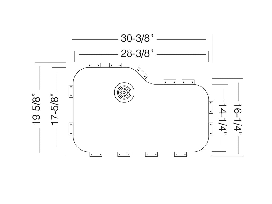 32 Inch Flush Mount Kitchen Sink - TopZero Zurich TZ C761 – Sink Depot