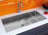 37-1/2 inch Flush Mount XL Single Bowl Stainless Steel Kitchen Sink - Jerusalem TZ RS900 - Sink Depot